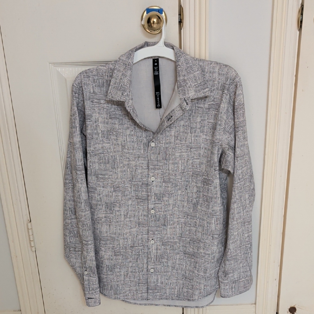 lululemon athletica Light Gray Checkered Shirt